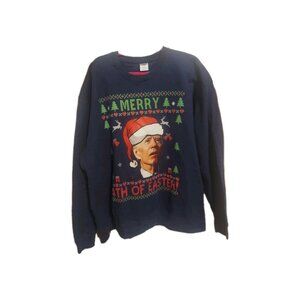 Merry 4th Of Easter Santa Joe Biden Ugly Christmas‎ Sweater Sweatshirt 2XL USA